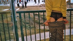 Snow winter ass black panties