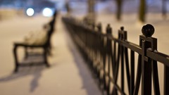 Snow winter bench fences