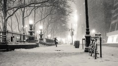 Snow winter black and white monochrome cities new york city