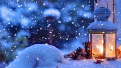 Snow winter blue lights