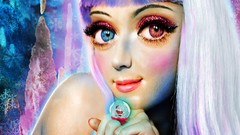 Snow winter blue white woman rings santa claus katy perry 