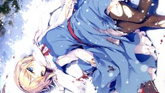 Snow winter Books blood dress blondes scarfs blue eyes short 