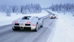 Snow winter cars bugatti veyron white cars