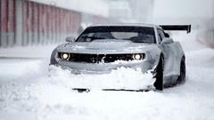Snow winter cars chevrolet camaro ss