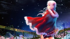 Snow winter Christmas Shorts pink hair long hair guilty crown 