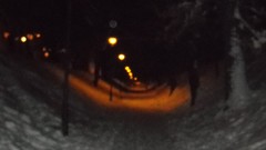 Snow winter dark lights blurred