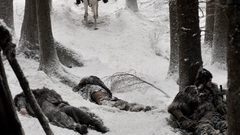 Snow winter Horses game of thrones lying down TV series