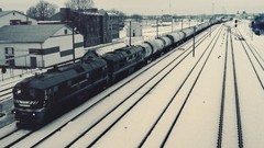 Snow winter monochrome railway locomotives trains train stations