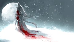 Snow winter moon woman blood artwork heise