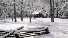 Snow winter Mountains cabin national park Tennessee