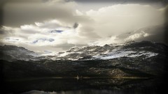 Snow winter Mountains clouds cold lakes