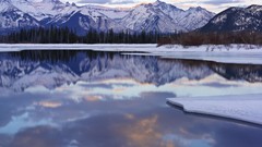Snow winter Mountains reflections