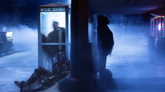 Snow winter Movies statues Iron Man silhouettes mist phone 