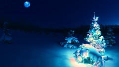 Snow winter night moon