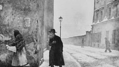 Snow winter Poland grayscale old photography Kraków Roman 