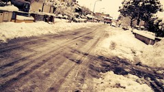 Snow winter roads monochrome