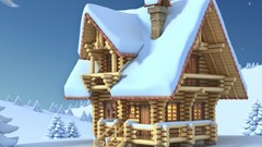 Snow winter seasons moon ice cartoons Christmas trees homes 