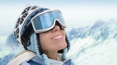 Snow winter Sports woman glasses faces portraits