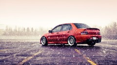 Snow winter tuning cars parking Rims Mitsubishi Lancer 
