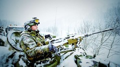 Snow winter War cold white ice Guns Army soldiers Norway 