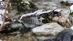 Snow winter water ice rocks