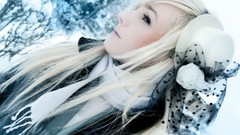 Snow winter woman blondes Laura Ivana