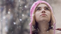 Snow winter woman faces Ana-Maria Ilinca