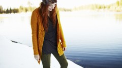 Snow winter woman fashion green eyes danielle redheads fashion 