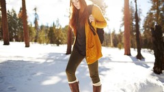 Snow winter woman fashion green eyes danielle redheads fashion 