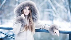 Snow winter woman fur coat models