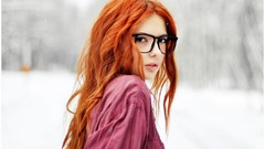 Snow winter woman glasses faces ebba zingmark redheads pale 