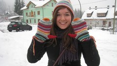 Snow winter woman hats outdoors