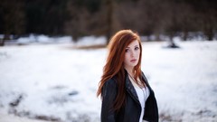 Snow winter woman models redheads