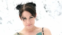 Snow winter woman tattoos brunettes