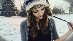 Snow winter woman wool faces brunettes models