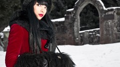 Snow woman bangs black hair