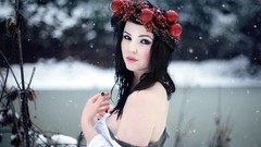 Snow woman black hair