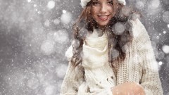 Snow woman brunettes