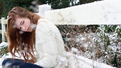 Snow woman brunettes