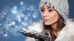 Snow woman brunettes models