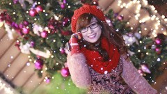 Snow woman glasses asians smiling
