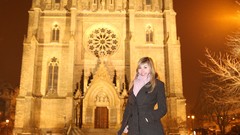 Snow woman outdoors brunettes models snow flake Holy Winter