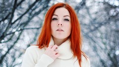 Snow woman redheads