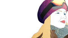 Snowboarding woman masks minimalistic