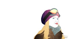 Snowboarding woman masks minimalistic Simple Background