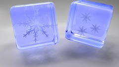 Snowflakes cubes 3d cgi