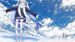 Snowflakes nature Trees snow winter clouds white hair stockings 