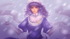 Snowflakes snow winter dress hats belts long hair anime girls 