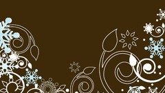 Snowflakes swirls brown background vectors Simple Background 