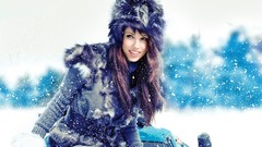 Snowflakes winter woman fashion